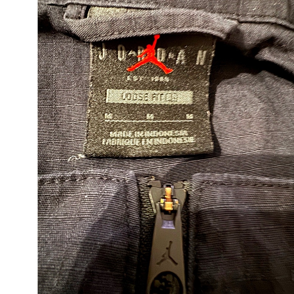 Jordan Flight Woven Cropped Jacket Black Ripstop Utility Streetwear Nike Medium - Picture 4 of 8
